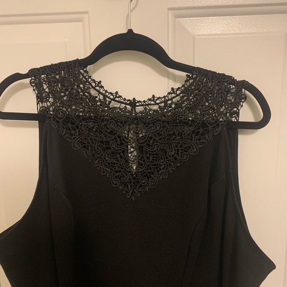 MXM Black Peplum Top with Lace Collar - 3X - Picture 4 of 7